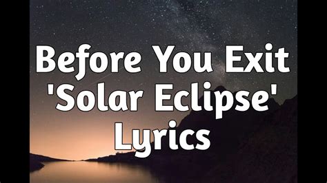 solar eclipse lyrics